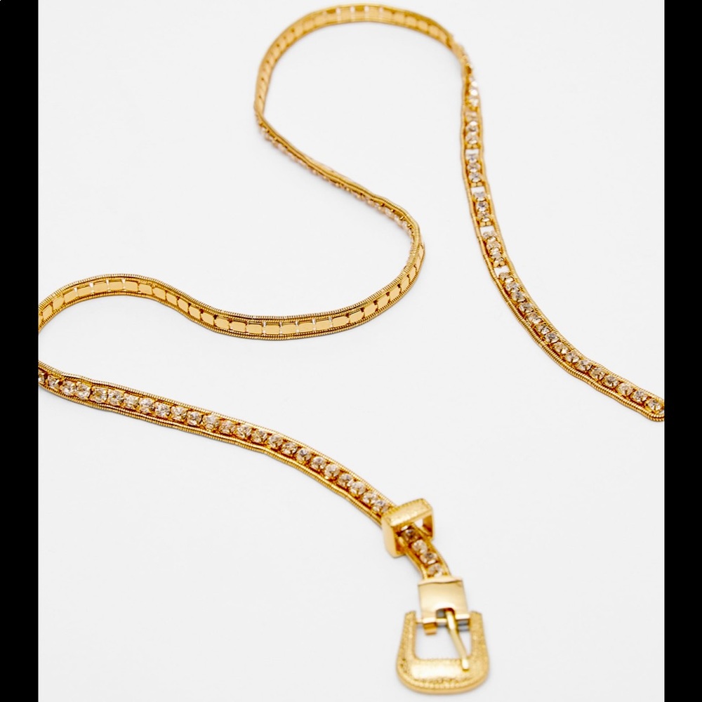 Zara crystals jewel blinged & gold belt - Picture 5 of 8